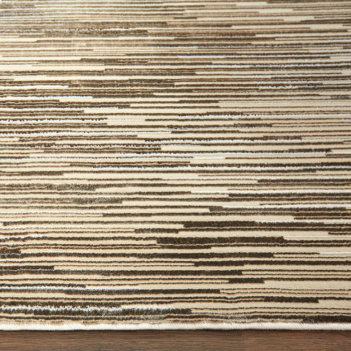 Lavin Rugs U7014 Rienz 7'10"x10'10" Linear Geo Rug, Silver/Earth