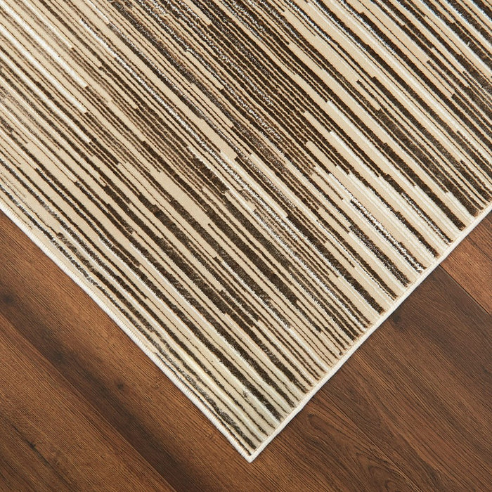 Lavin Rugs U7014 Rienz 7'10"x10'10" Linear Geo Rug, Silver/Earth