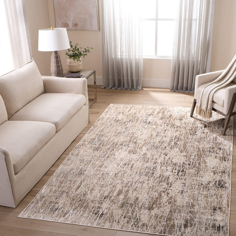 Lavin Rugs U7015 Rienz 2' x 3' Painterly Rug, Beige Silver/Gold
