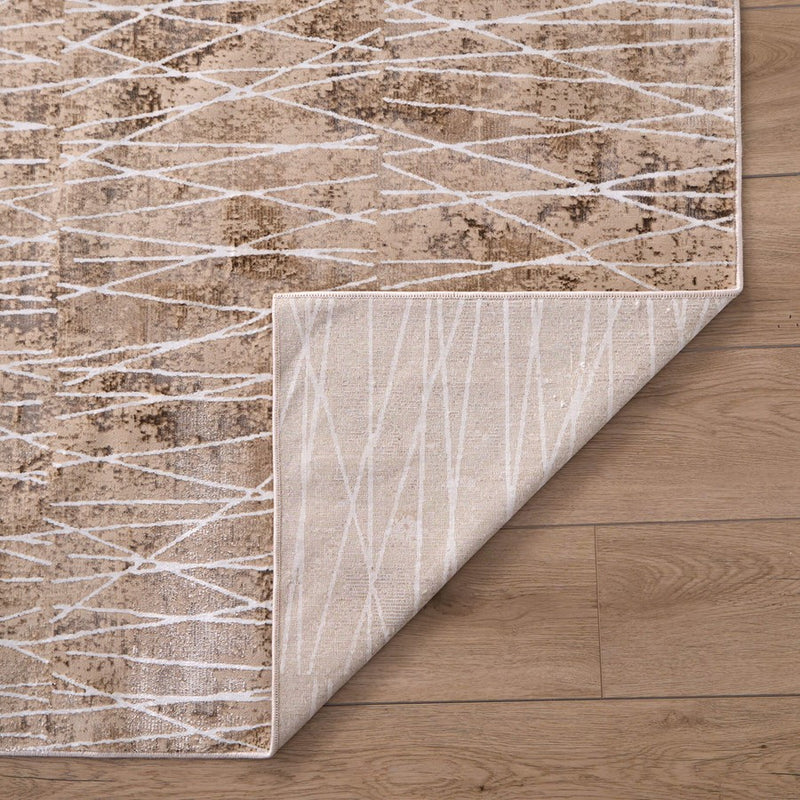 Lavin Rugs U7015 Rienz 2' x 3' Painterly Rug, Beige Silver/Gold