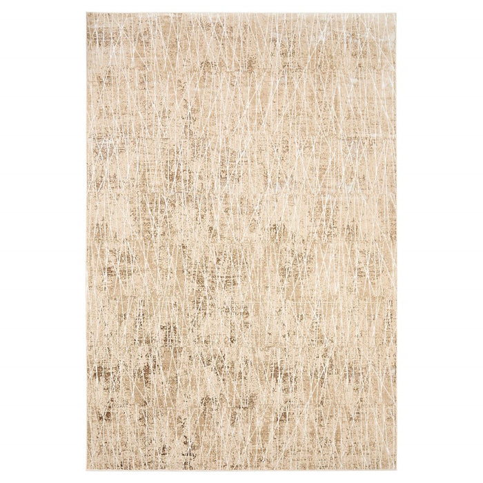 Lavin Rugs U7015 Rienz 5'3" x 7'6" Painterly Rug, Beige Silver/Gold - U7015-0507