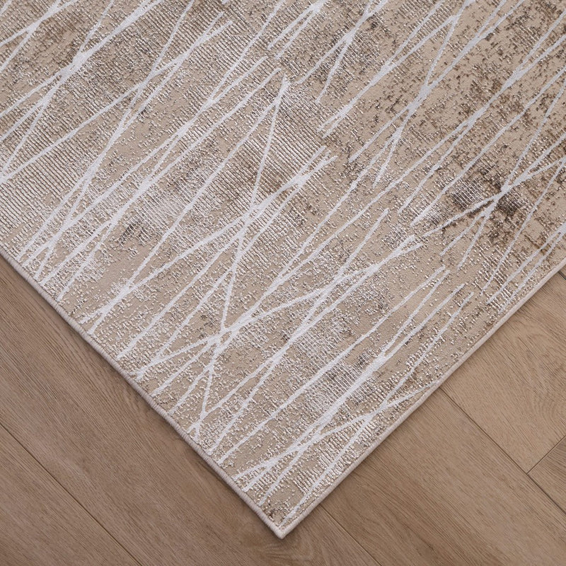 Lavin Rugs U7015 Rienz 6'7" x 9'6" Painterly Rug, Beige Silver/Gold