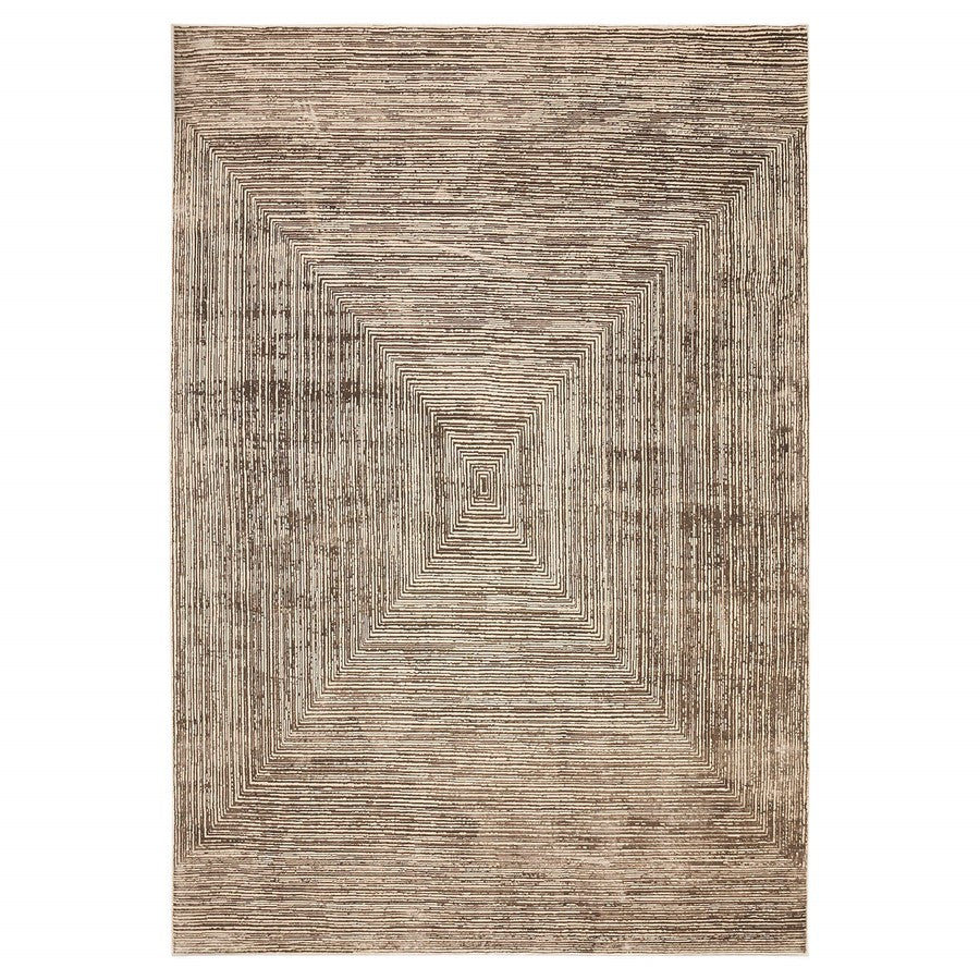 Lavin Rugs U7016 Rienz 2' x 3' Linear Geo Rug, Beige Silver/Brown - U7016-0203