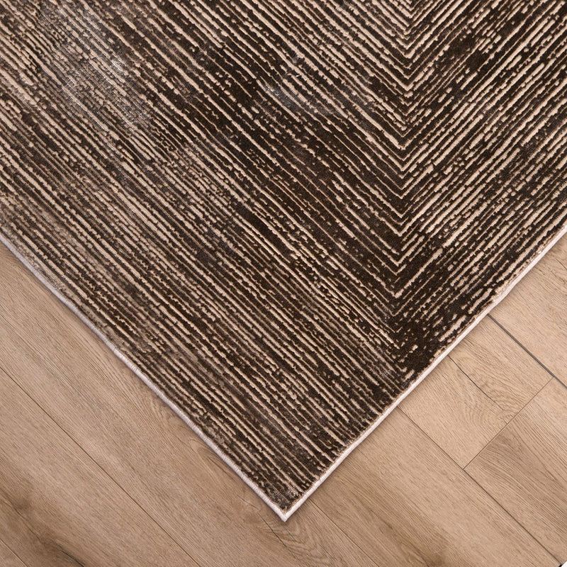 Lavin Rugs U7016 Rienz 2' x 3' Linear Geo Rug, Beige Silver/Brown