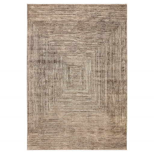 Lavin Rugs U7016 Rienz 7'10"x10'10" Linear Geo Rug, Silver/Brown - U7016-0811
