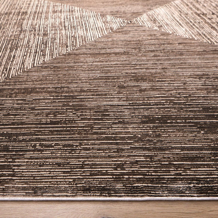 Lavin Rugs U7016 Rienz 9'10"x13'2" Linear Geo Rug, Silver/Brown