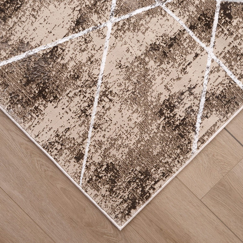 Lavin Rugs U7017 Rienz 2' x 3' Linear Geo Rug, Beige Silver/Earth