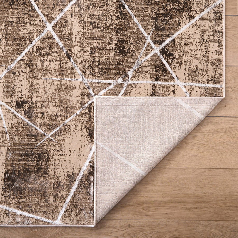 Lavin Rugs U7017 Rienz 2' x 3' Linear Geo Rug, Beige Silver/Earth