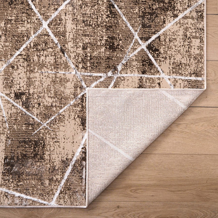 Lavin Rugs U7017 Rienz 7'10"x10'10" Linear Geo Rug, Silver/Earth