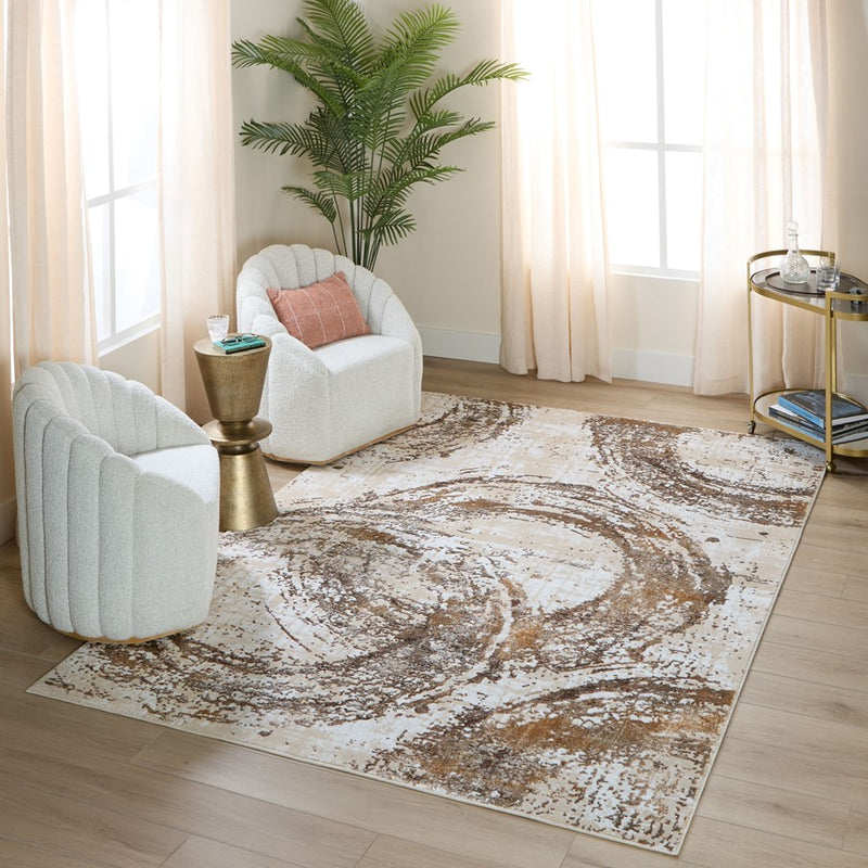 Lavin Rugs U8001 Piave 2' x 3' Geo Rug, Beige Gold Brown/Earth
