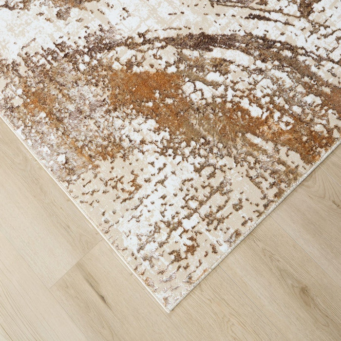 Lavin Rugs U8001 Piave 5'3" x 7'6" Geo Rug, Beige Gold Brown/Earth