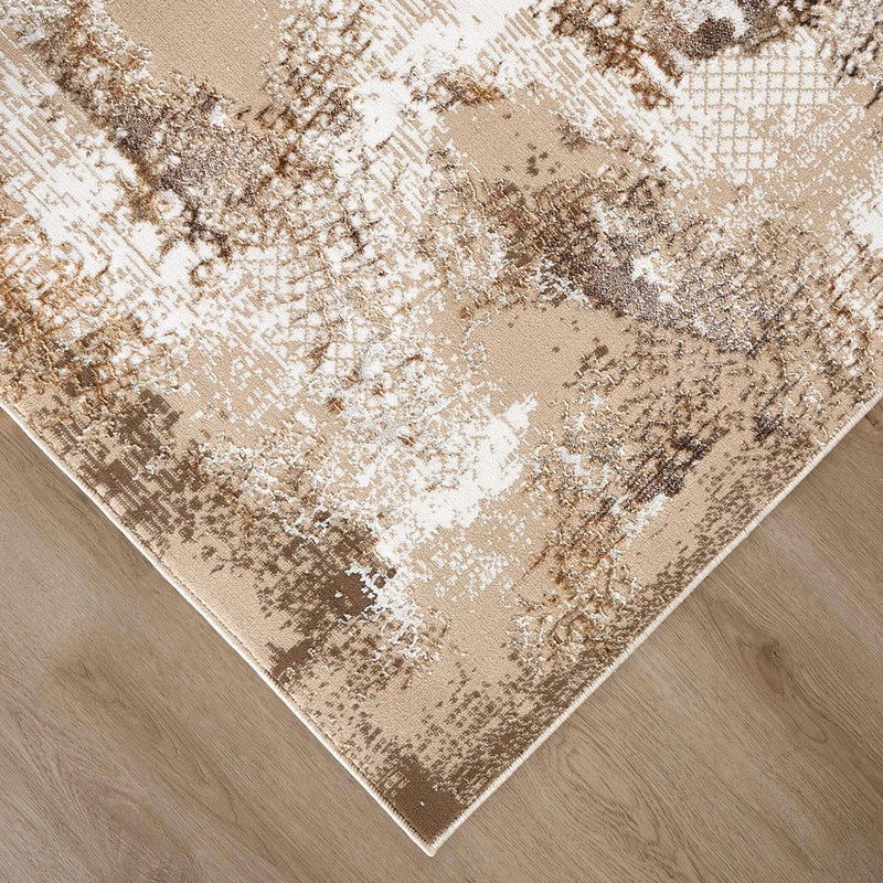 Lavin Rugs U8002 Piave 5'3" x 7'6" Painterly Rug, Beige Gold/Earth