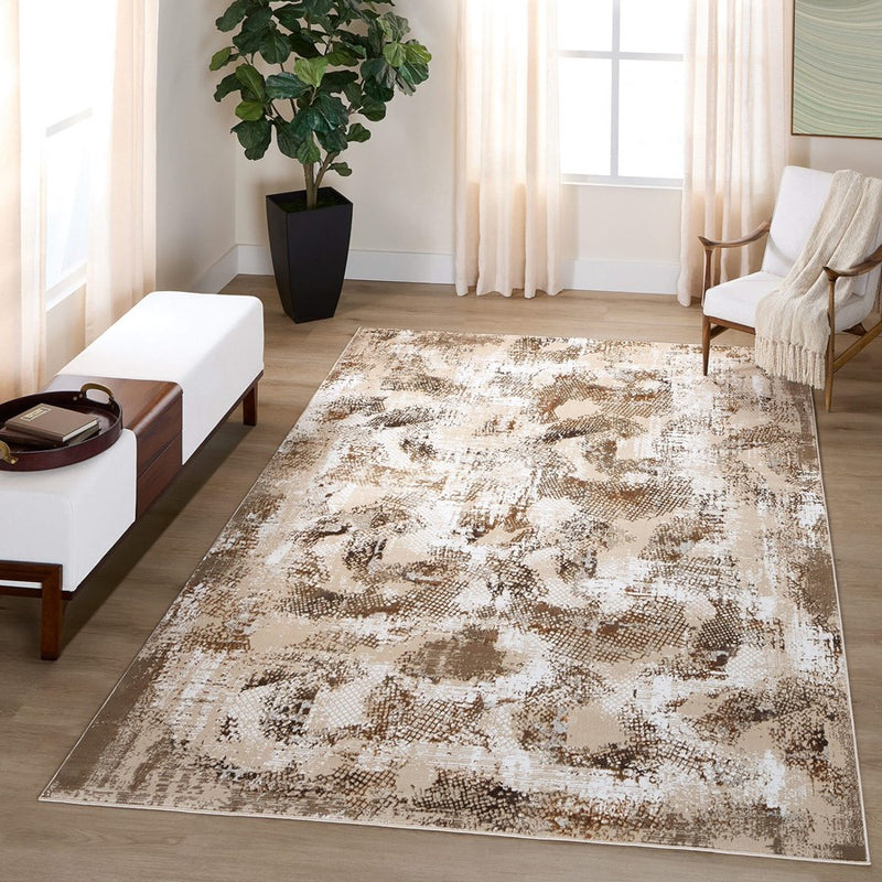Lavin Rugs U8002 Piave 6'7" x 9'6" Painterly Rug, Beige Gold/Earth