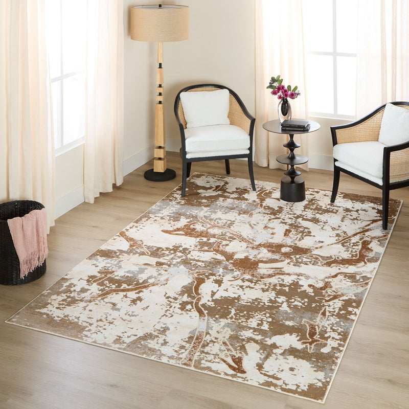 Lavin Rugs U8003 Piave 2' x 3' Painterly Rug, Beige Gold/Earth