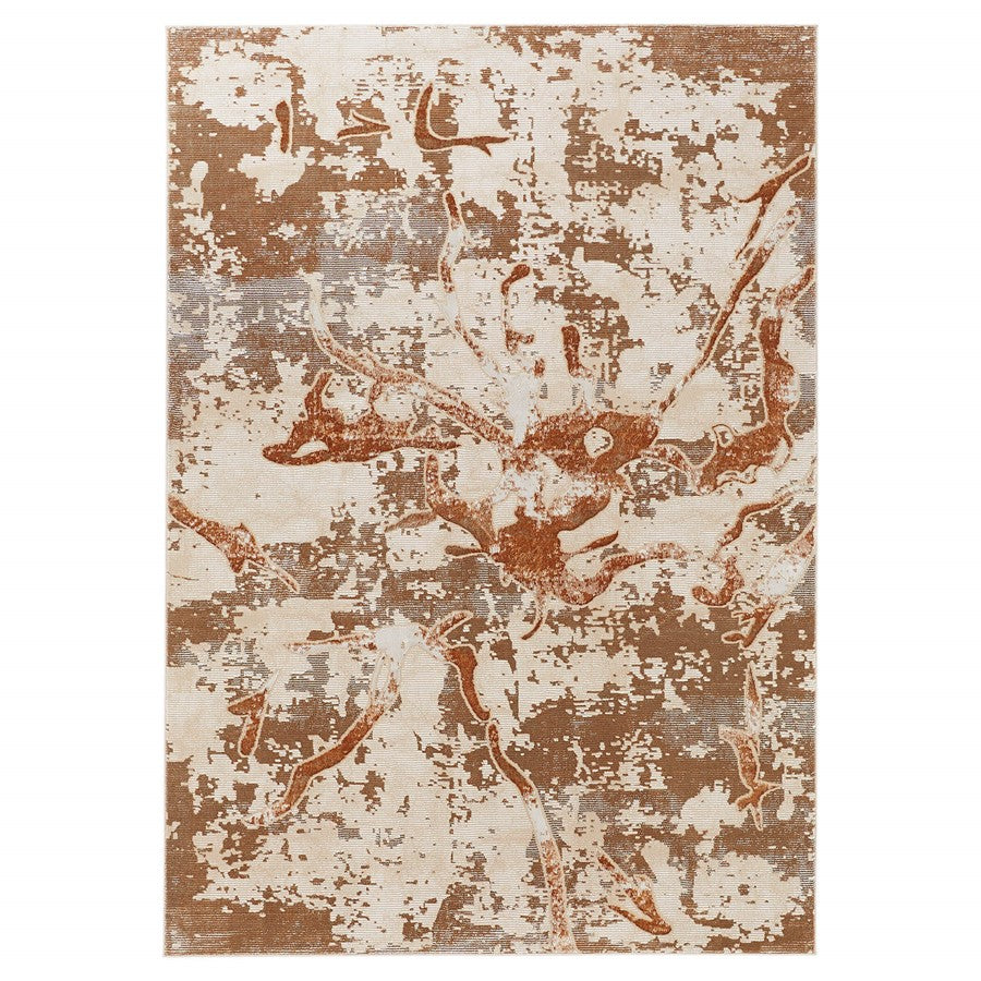 Lavin Rugs U8003 Piave 5'3" x 7'6" Painterly Rug, Beige Gold/Earth - U8003-0507