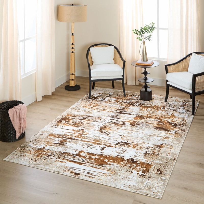 Lavin Rugs U8004 Piave 2' x 3' Linear Rug, Beige Gold Brown/Earth