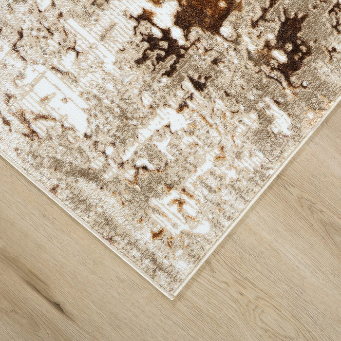 Lavin Rugs U8004 Piave 6'7" x 9'6" Linear Rug, Beige Gold/Earth