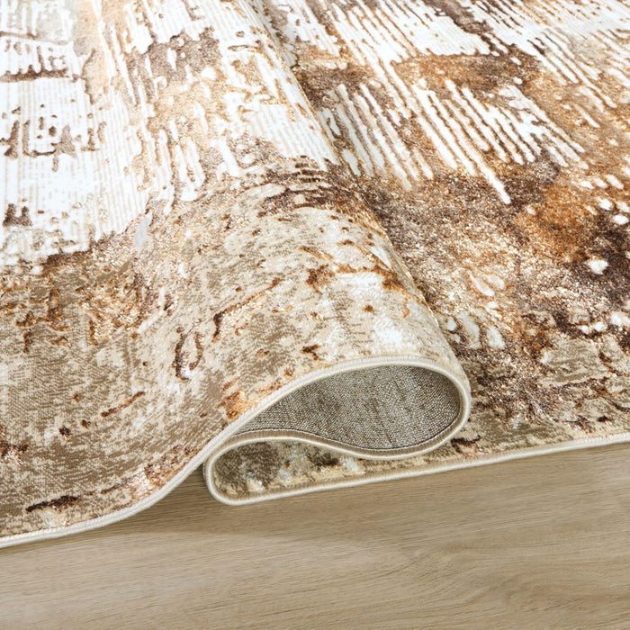 Lavin Rugs U8004 Piave 9'10" x 13'2" Linear Rug, Beige Gold/Earth