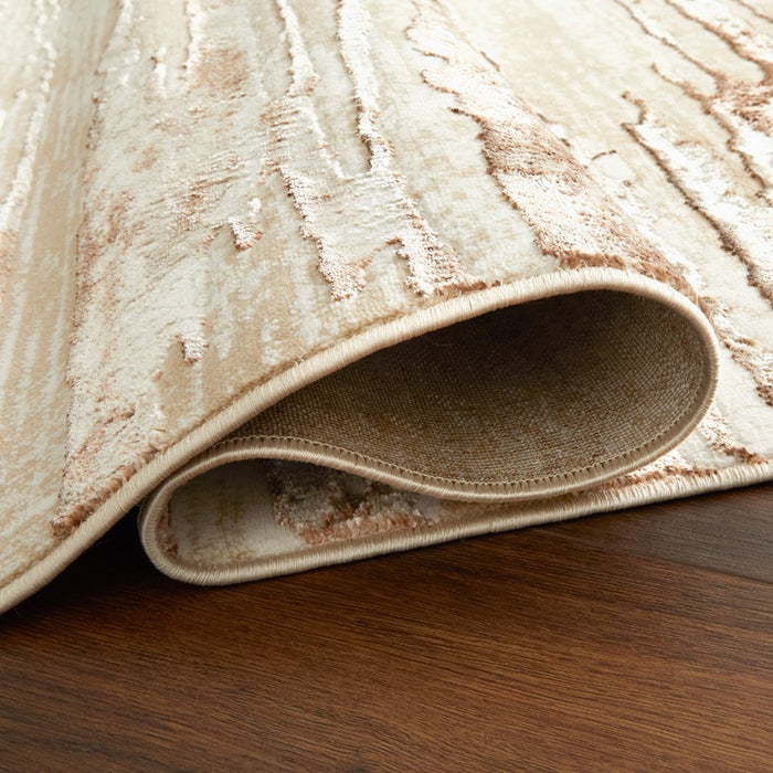 Lavin Rugs U8005 Piave 5'3" x 7'6" Linear Rug, Beige Gold/Earth