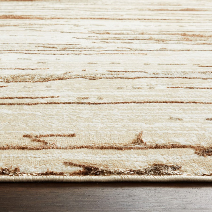 Lavin Rugs U8005 Piave 9'10" x 13'2" Linear Rug, Beige Gold/Earth