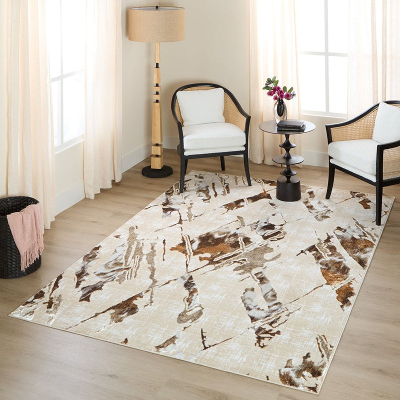 Lavin Rugs U8006 Piave 2' x 3' Geo Rug, Beige Gold Brown/Earth