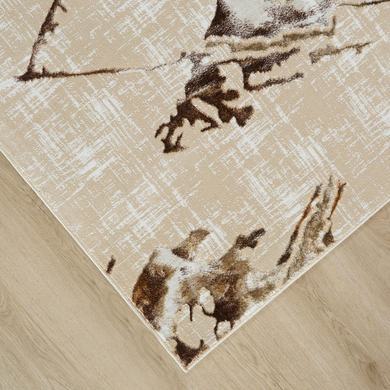 Lavin Rugs U8006 Piave 2' x 3' Geo Rug, Beige Gold Brown/Earth