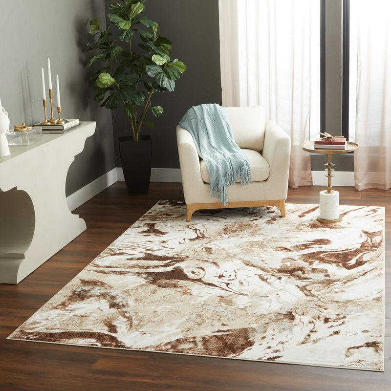 Lavin Rugs U8007 Piave 2' x 3' Marbled Rug, Beige Gold Brown/Earth