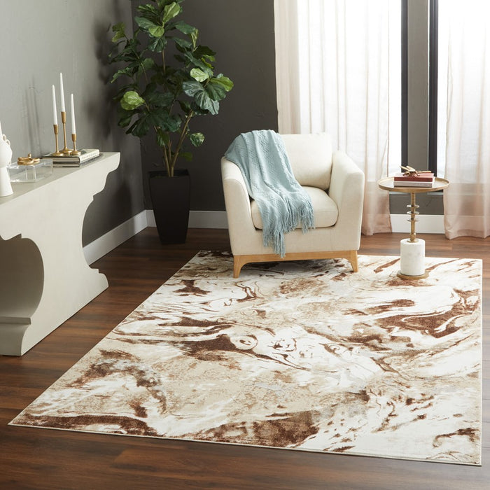Lavin Rugs U8007 Piave 5'3" x 7'6" Marble Rug, Beige Gold/Earth