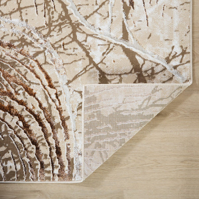 Lavin Rugs U8008 Piave 2' x 3' Linear Swirl Rug, Beige Gold/Earth