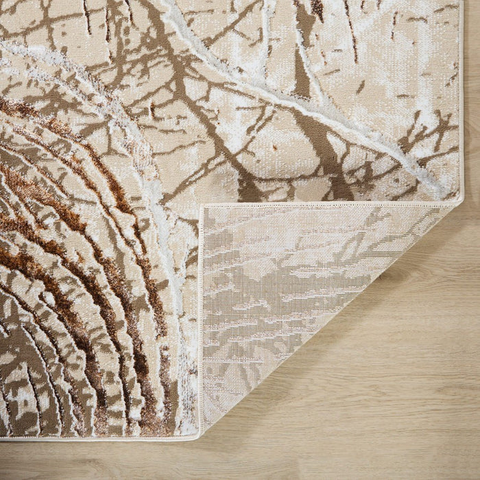 Lavin Rugs U8008 Piave 6'7"x9'6" Linear Swirl Rug, Beige Gold/Earth