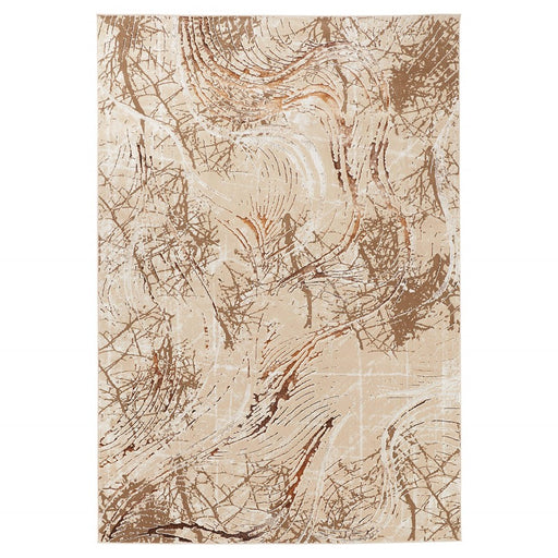 Lavin Rugs U8008 Piave 7'10"x10'10" Linear Swirl Rug, Gold/Earth - U8008-0811