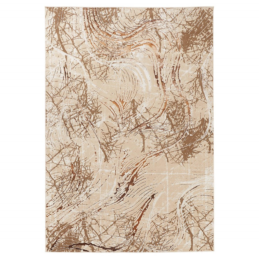 Lavin Rugs U8008 Piave 9'10"x13'2" Linear Swirl Rug, Gold/Earth - U8008-1013