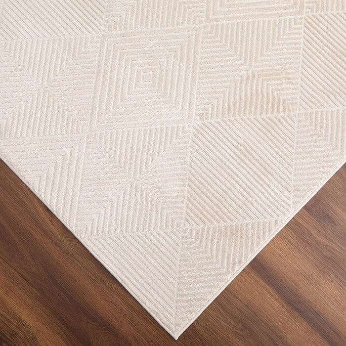 Lavin Rugs U9001 Brenta 6'7" x 9'6" Geo Rug, Cream Gold/Neutral