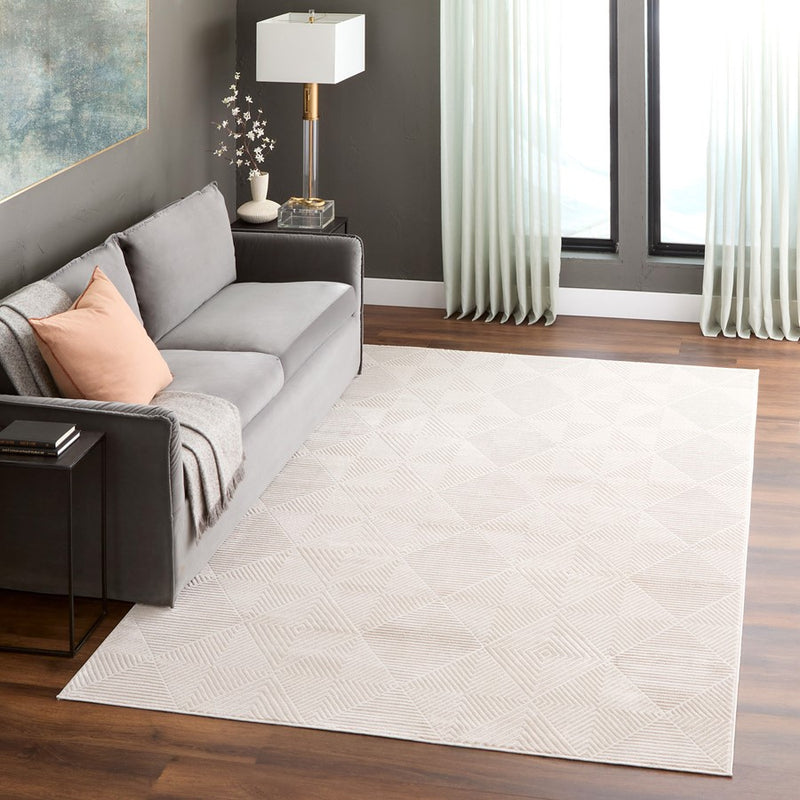 Lavin Rugs U9001 Brenta 9'10" x 13'2" Geo Rug, Cream Gold/Neutral