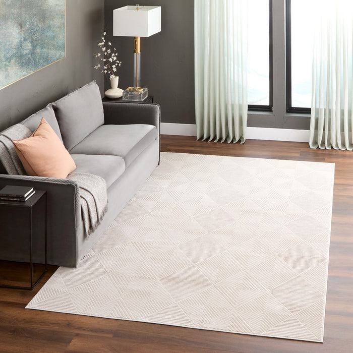 Lavin Rugs U9001 Brenta 9'10" x 13'2" Geo Rug, Cream Gold/Neutral