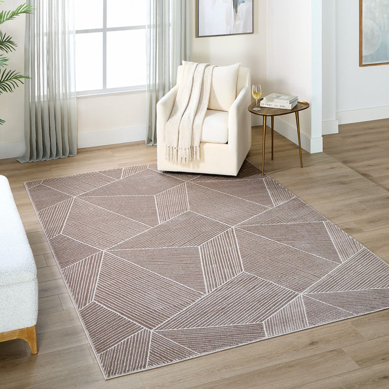 Lavin Rugs U9002 Brenta 2' x 3' Geometric Rug, Cream Gold/Brown