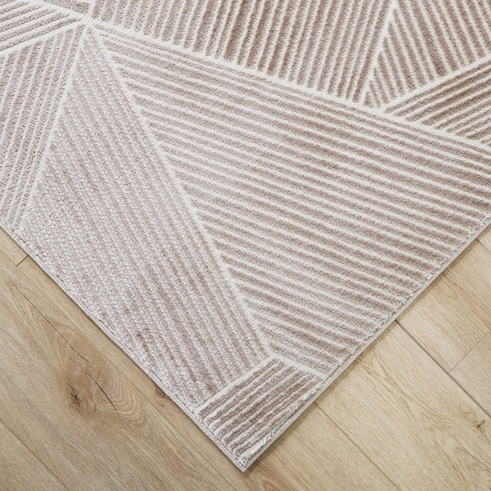 Lavin Rugs U9002 Brenta 5'3" x 7'6" Geometric Rug, Cream Gold/Brown