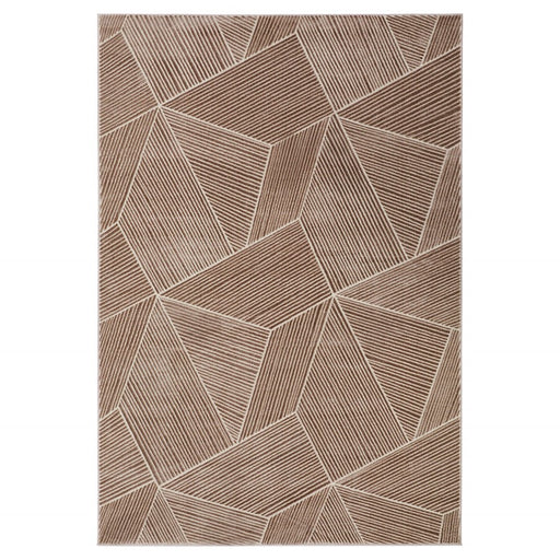 Lavin Rugs U9002 Brenta 9'10" x 13'2" Geo Rug, Cream Gold/Brown - U9002-1013
