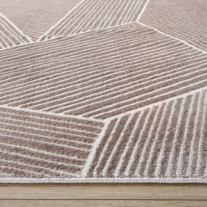 Lavin Rugs U9002 Brenta 9'10" x 13'2" Geo Rug, Cream Gold/Brown