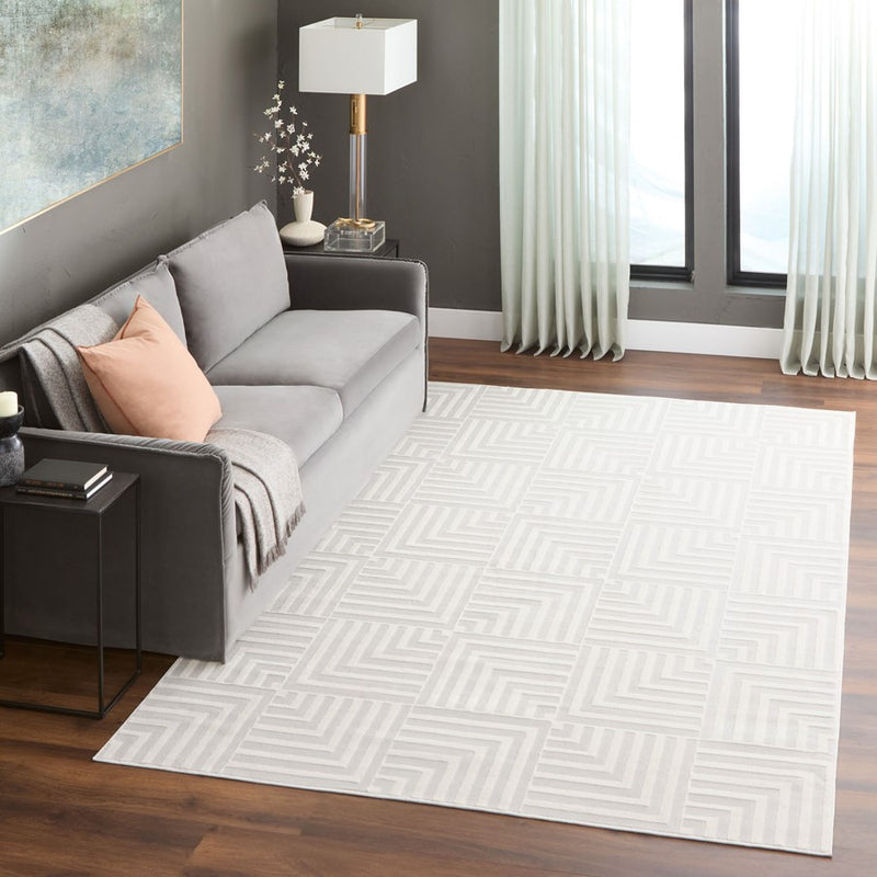 Lavin Rugs U9003 Brenta 7'10" x 10'10" Geo Rug, Cream Gold/Neutral