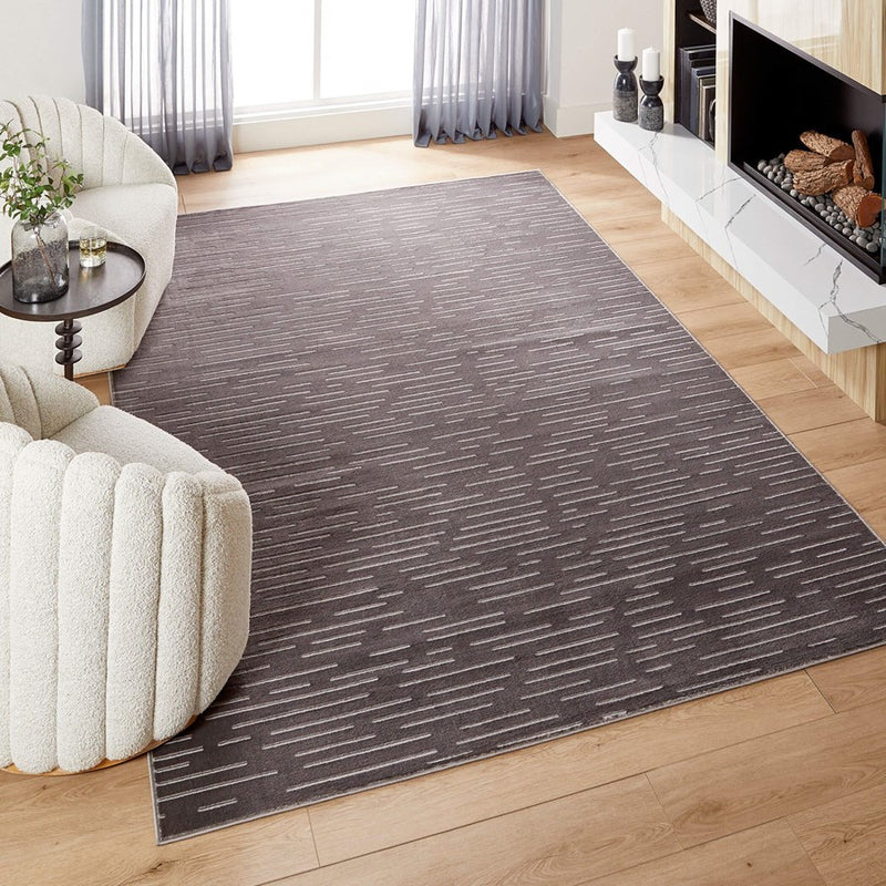 Lavin Rugs U9005 Brenta 2' x 3' Linear Rug, Grey Cream/Grey