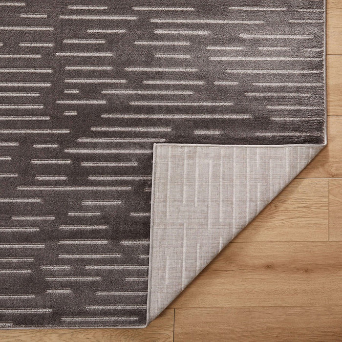 Lavin Rugs U9005 Brenta 6'7" x 9'6" Linear Rug, Grey Cream/Grey