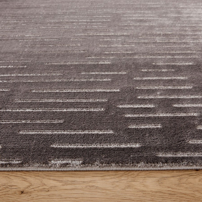 Lavin Rugs U9005 Brenta 7'10" x 10'10" Linear Rug, Grey Cream/Grey