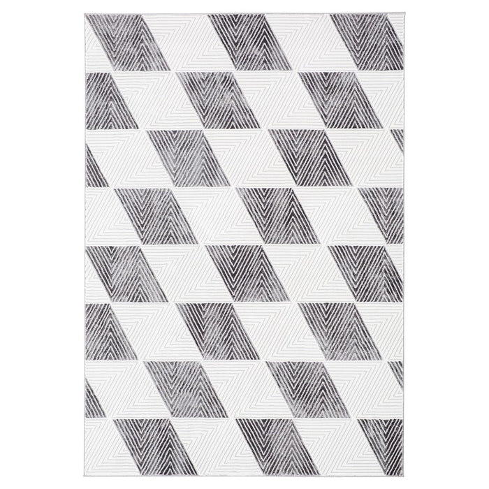 Lavin Rugs U9006 Brenta 2' x 3' Geo Rug, Grey Cream/Black/White - U9006-0203