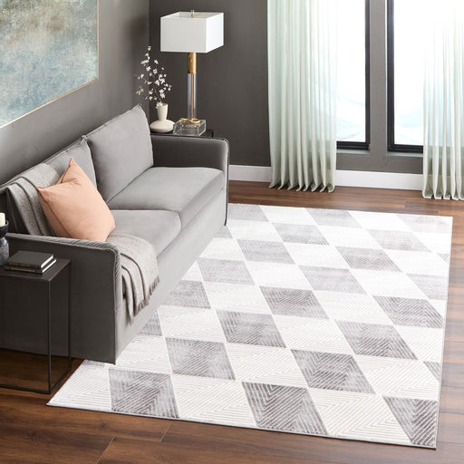 Lavin Rugs U9006 Brenta 2' x 3' Geo Rug, Grey Cream/Black/White
