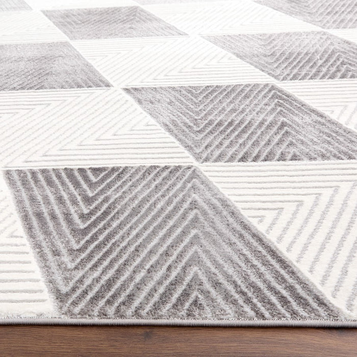 Lavin Rugs U9006 Brenta 2' x 3' Geo Rug, Grey Cream/Black/White