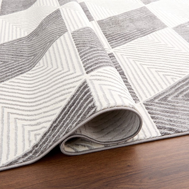 Lavin Rugs U9006 Brenta 2' x 3' Geo Rug, Grey Cream/Black/White