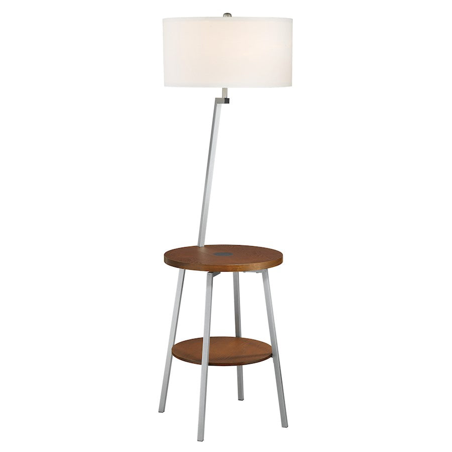 Lite Source Easton Ceiling Lamp, Satin Steel/Cloud