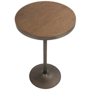 LumiSource Dakota Pub Set | Antique Brown Bamboo-Metal Frame | Kitchen & Bar Table with 2 Adjustable Stools | 27 x 27 x 30 in | Model B-DAK3AN-BN