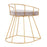 LumiSource Canary Vanity Stool in Gold Steel/Silver Velvet